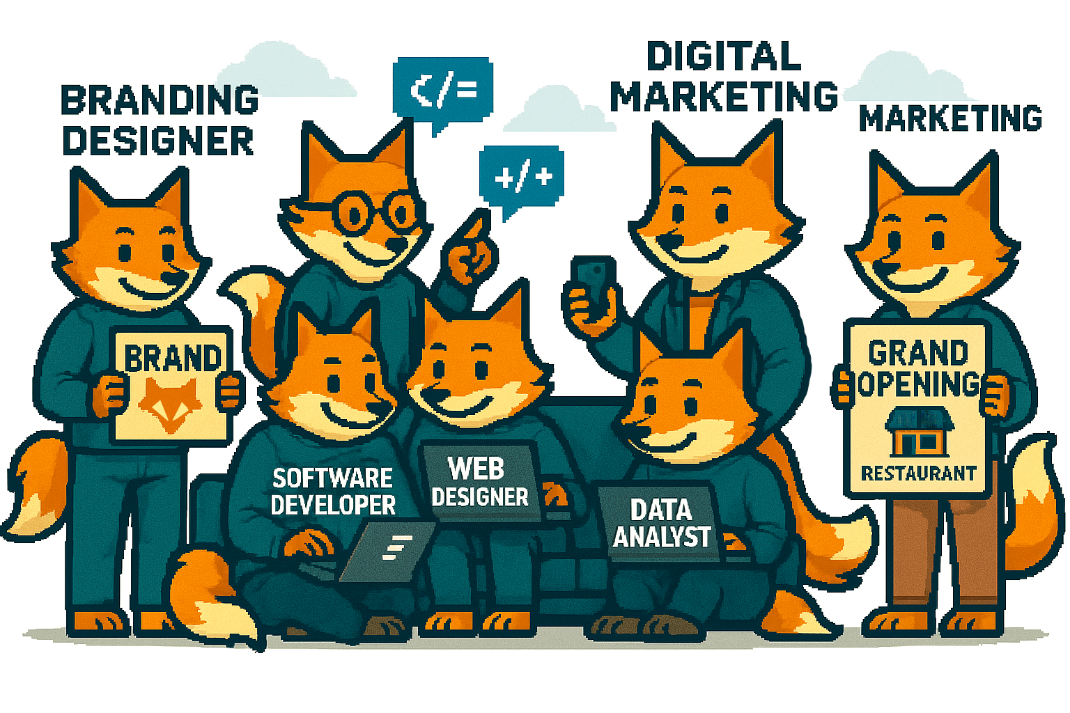 Group Foxes 3 png
